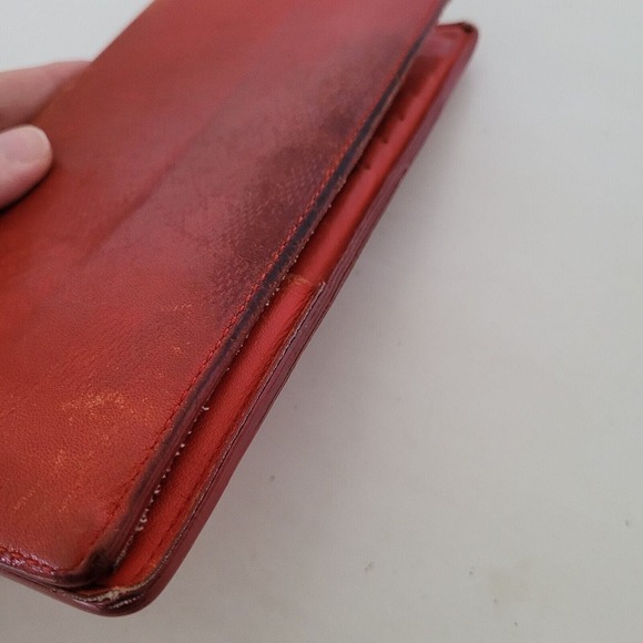 Authentic Louis Vuitton Red Damier Infini Soft Leather Brazza Bifold Wallet Long - Picture 10 of 13